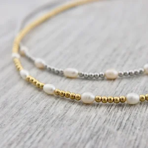 Collier Zéphyr en acier et perles