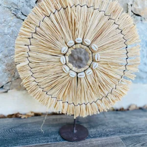 Déco Bohème Rosace raphia et Coquillages