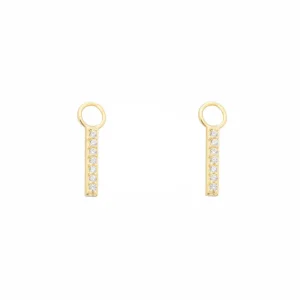 Duo de pendentifs Rectangles pour anneaux en or jaune 10K