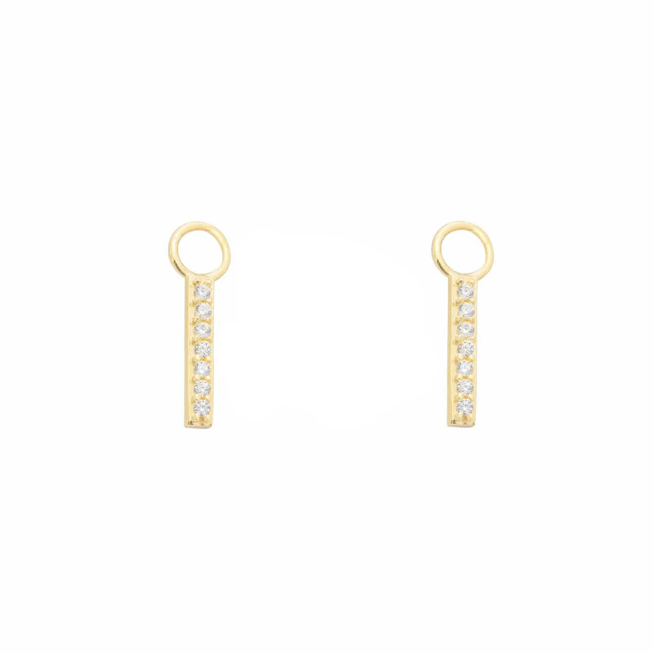 Duo de pendentifs Rectangles pour anneaux en or jaune 10K