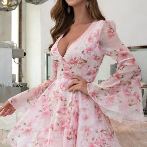 Robe à manches évasées – Floral