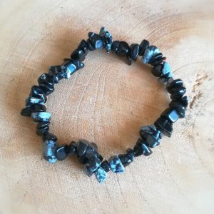 Bracelet baroque en Obsidienne mouchetée (ou flocon de neige)