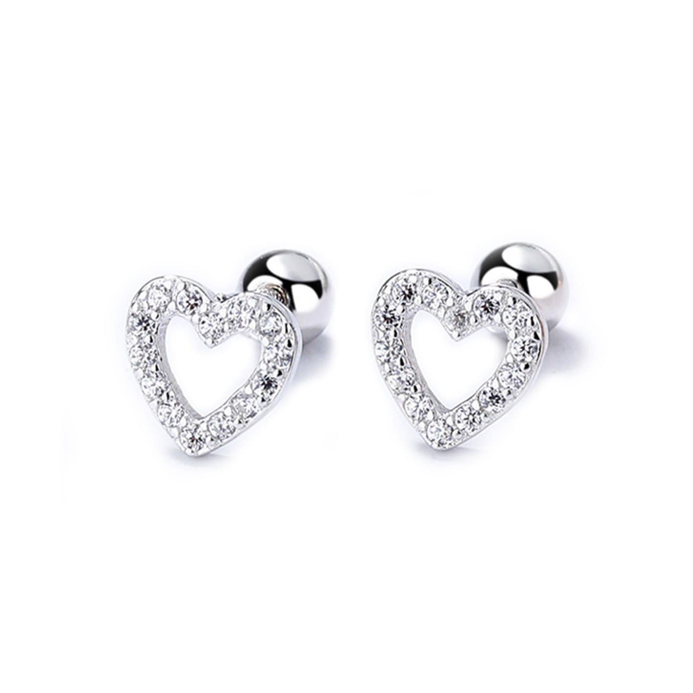 Boucles d'oreilles Coeurs en argent sterling – Image 9