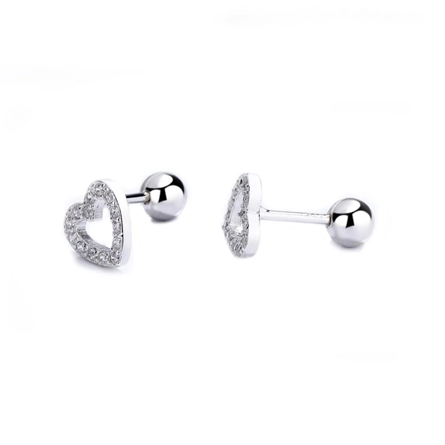 Boucles d'oreilles Coeurs en argent sterling – Image 8
