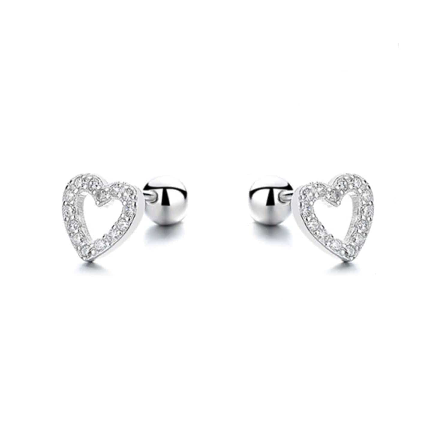Boucles d'oreilles Coeurs en argent sterling – Image 7