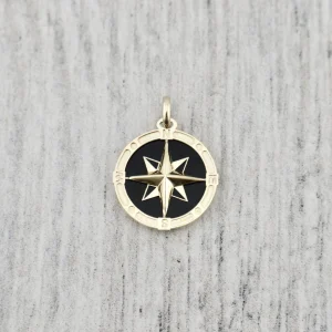 Pendentif Boussole en or jaune 10K