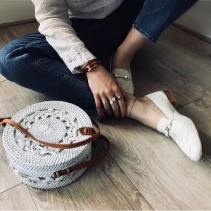 Sac rond Bali GAYATRI blanc