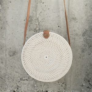SAC ROND EN ROTIN SITA BLANC