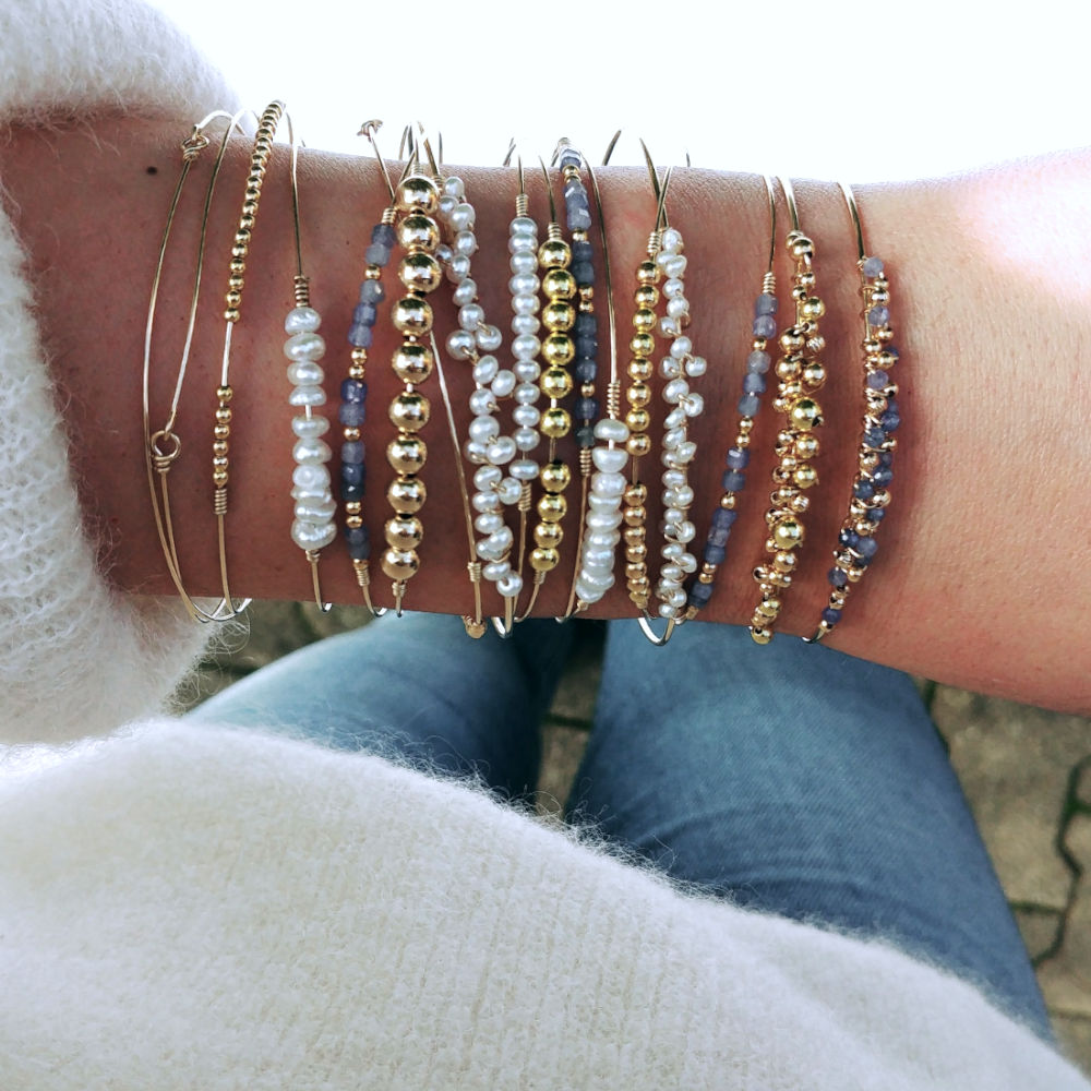 Set de joncs MERCURY PERLES (gold filled ou argent 925) – Image 8