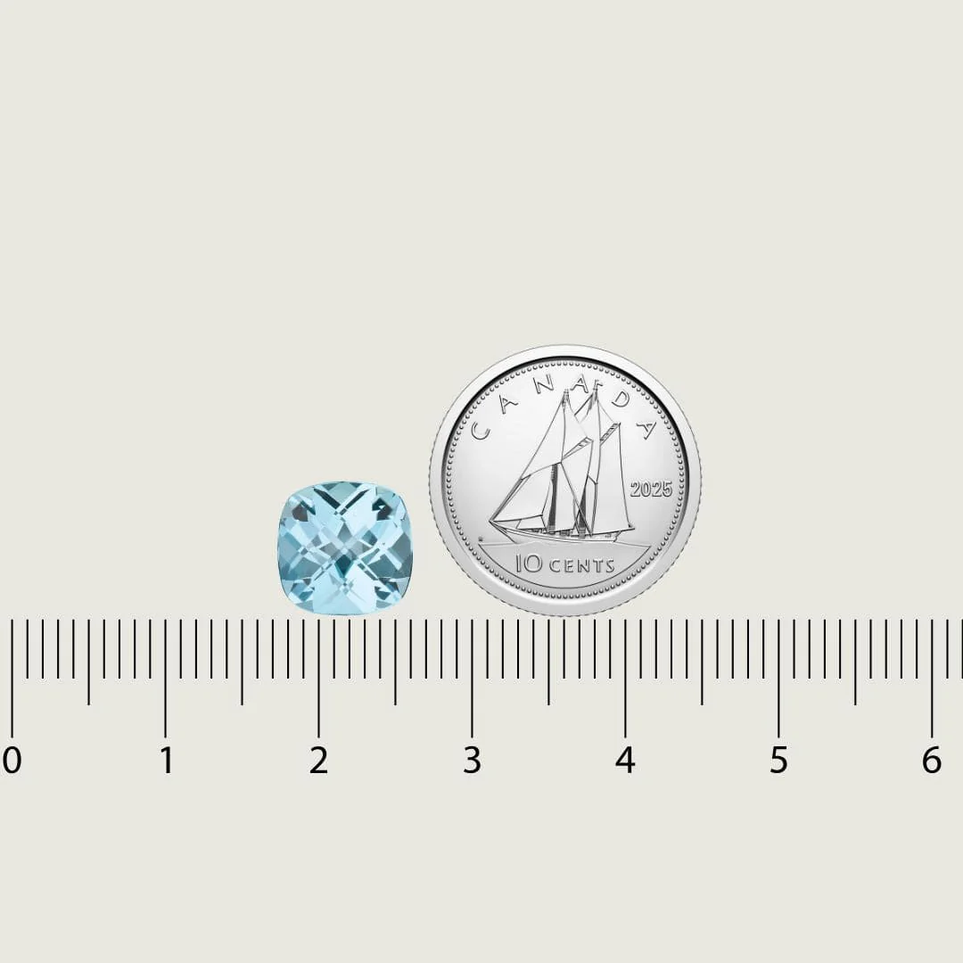 Topaze Naturel Taille Cushion 9x9 mm – Image 2