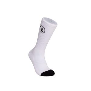 Cotton Crew Socks Logo white