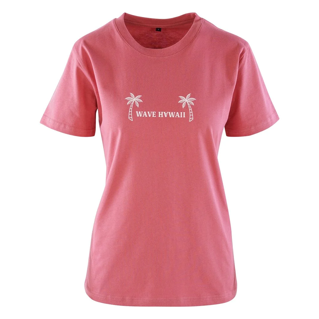 T-Shirt Waimea Women, Hibiscus Red, Bio Baumwolle